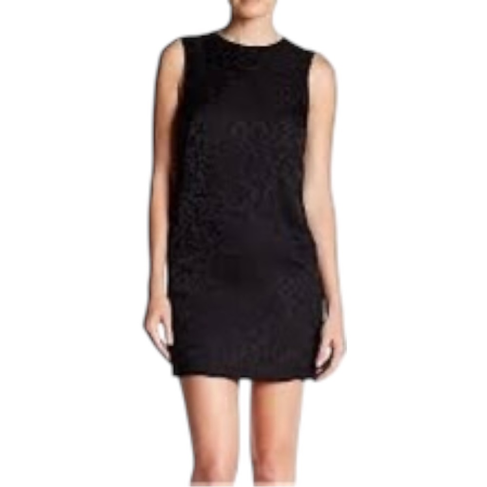 Theory black sleeveless floral jacquard sheath dress in size 00